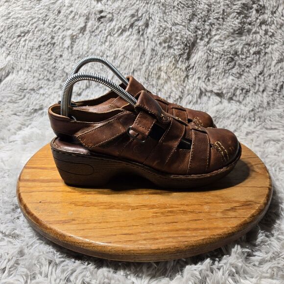 Born Cabot III Womens Size 9/40.5 Brown Leather Fisherman Sandals - Picture 2 of 11